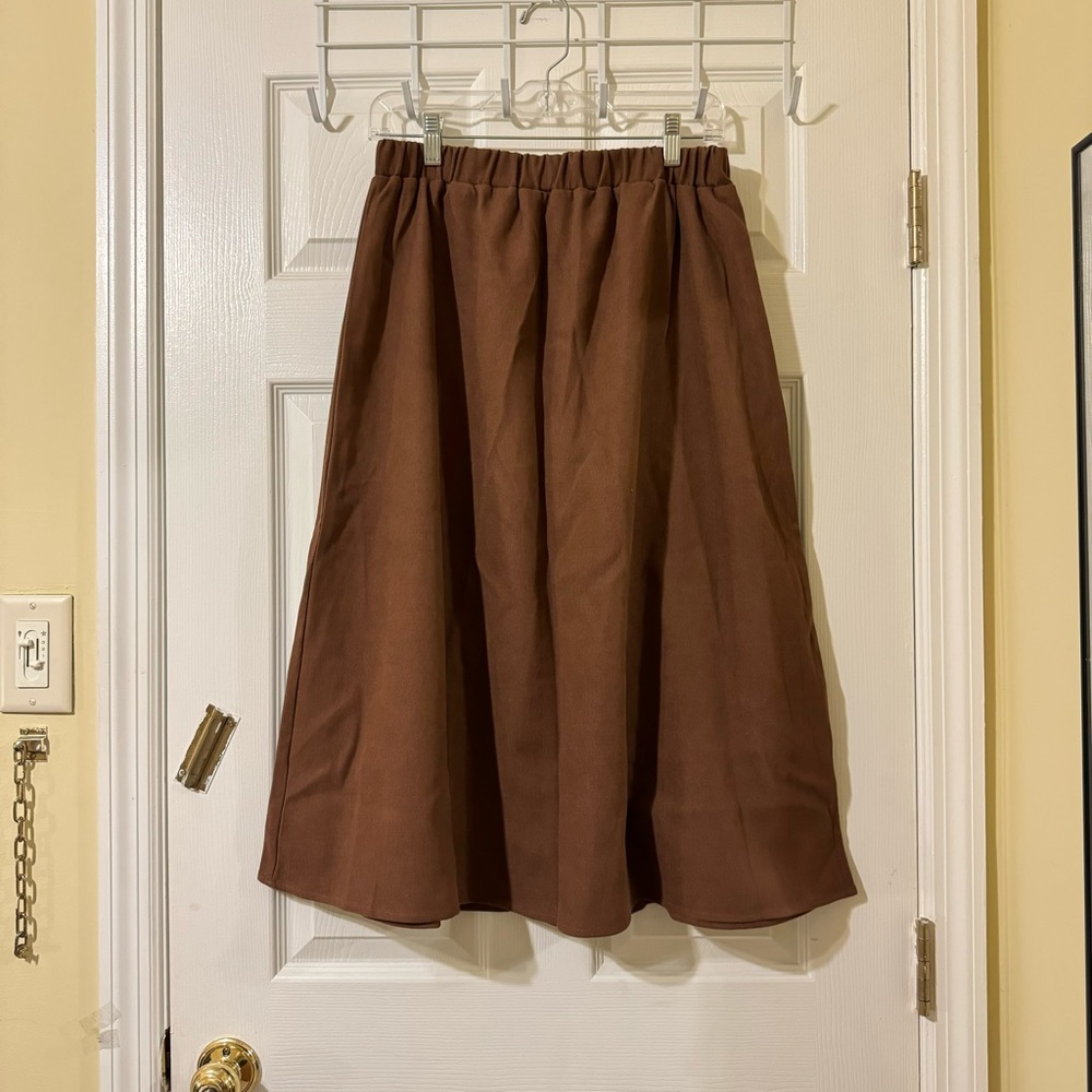 Elastic Waist Corduroy Skirt